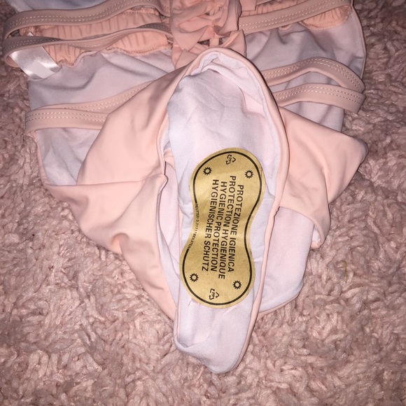 Romantic Pink Monokini with Bows Swimsuit - Picture 4 of 6